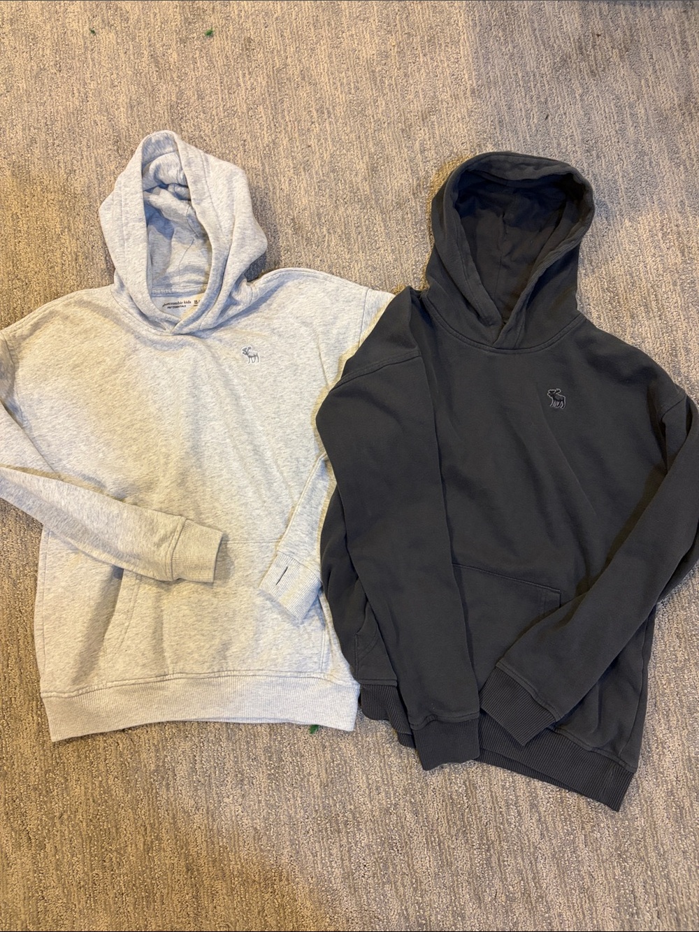 Abercrombie & Fitch Twin-Pack Hooded Sweatshirts — Light Gray & Black